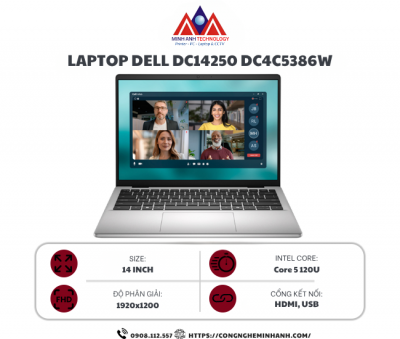 Laptop Dell 14 DC14250 DC4C5386W (Core 5 120U/ 16GB/ 512GB SSD/ 14 inch WUXGA/ Win 11/ Office/ Silver/ 1Y)