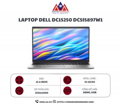 Laptop Dell 15 DC15250 DC5I5897W1 (i5 1334U/ 16GB/ 512GB SSD/ 15.6 inch FHD/ 120Hz/ Win 11/ Office/ Silver/ 1Y)