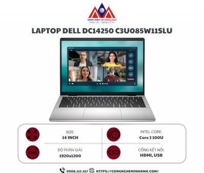 Laptop Dell 14 DC14250 C3U085W11SLU (Core 3 100U/ 8GB/ 512GB SSD/ 14 inch WUXGA/ Win 11/ Office/ Silver/ 1Y)