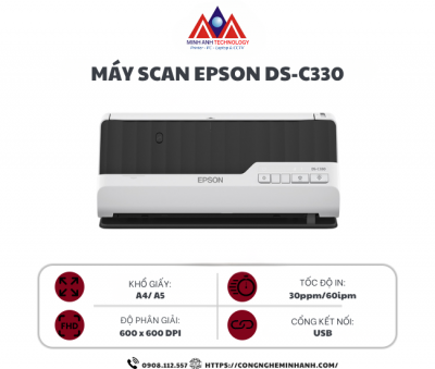 Máy Scan Epson DS-C330 (A4/A5/ Đảo mặt/ ADF/ USB)