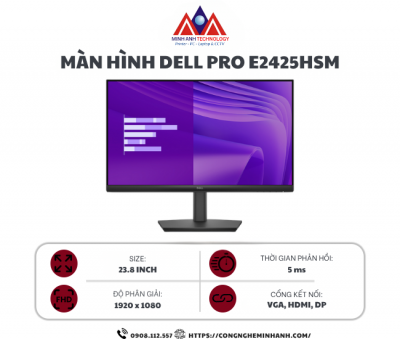 Màn hình Dell Pro E2425HSM (23.8Inch/ Full HD/ 5ms/ 100HZ/ 250cd/m2/ U-IPS/ Tích hợp Loa)
