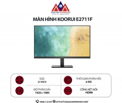 Màn hình KOORUI E2711F | 27 inch, Full HD, IPS, 100Hz, 6ms