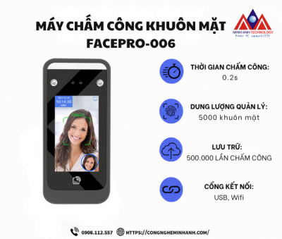 Máy Chấm Công Khuôn Mặt Facepro-006