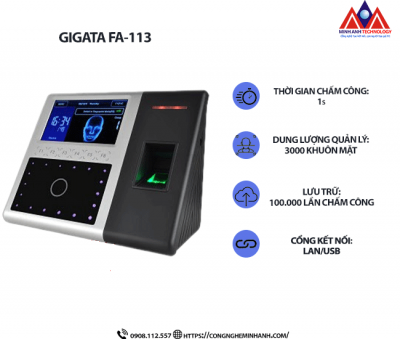 Máy Chấm Công khuôn mặt Gigata FA-113