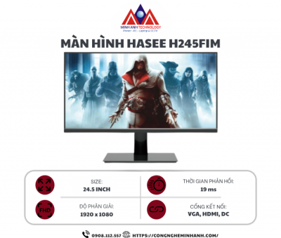 Màn hình HASEE H245FIM (24.5 inch/ FHD/ VA/ 75Hz/ Black)