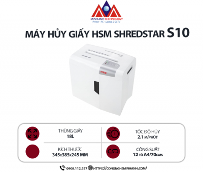 Máy hủy giấy SHREDSTAR S10