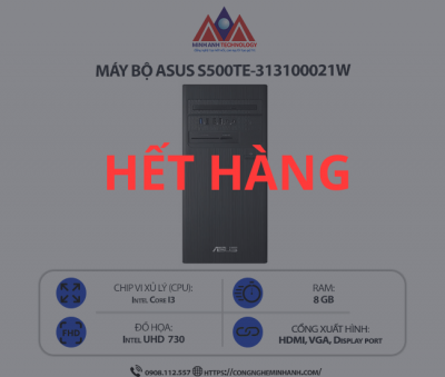 Máy bộ Asus S500TE-313100021W (i3-13100/ Ram 8GB/ SSD 512GB/ Windows 11 Home/ 1Y)