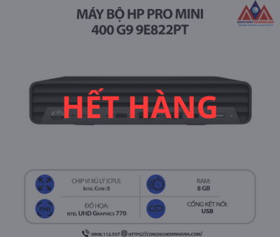 Máy bộ HP Pro Mini 400 G9 9E822PT (i5 12500T/ Ram 8GB/ SSD 256GB/ Windows 11/ 1Y)
