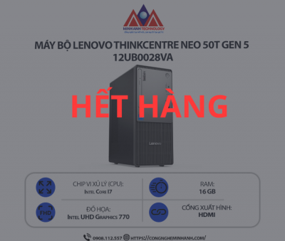 Máy bộ Lenovo ThinkCentre Neo 50t Gen 5 12UB0028VA (i7-13700/ Ram 16GB/ SSD 512GB/ Windows 11/1Y)