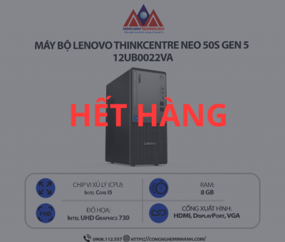Máy bộ Lenovo ThinkCentre neo 50t Gen 5 12UB0022VA (i5-13400/ Ram 8GB/ SSD 512GB/ Windows 11/ 1Y)