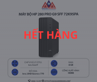 Máy bộ HP 280 Pro G9 SFF 72K95PA (i7 12700/ Ram 8GB/ SSD 512 GB/ Windows 11/ 1Y)