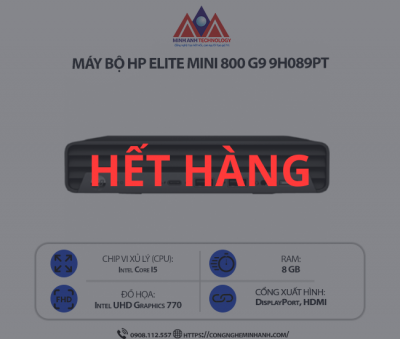 Máy bộ HP Elite Mini 800 G9 9H089PT (i5 13500/ Ram 8GB/ SSD 256GB/ Windows 11/ 1Y)