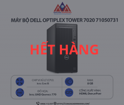 Máy bộ Dell Optiplex Tower 7020MT 71050731 (I5 12500/ Ram 8GB/ SSD 512GB/ Windows 11/ 1Y)