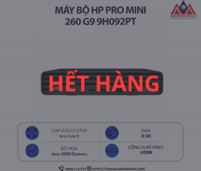 Máy bộ HP Pro Mini 260 G9 9H092PT (i3 1315U/ Ram 8GB/ SSD 256GB/ Windows 11/ 1Y)