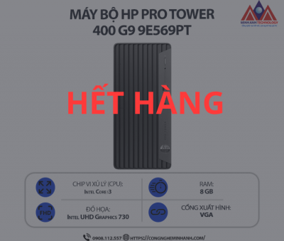 Máy bộ HP Pro Tower 400 G9 9E569PT (i3 12100/ Ram 8GB/ SSD 256GB/ Windows 11 Home/ 1Y)