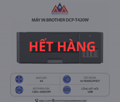 Máy in Brother DCP-T420W - In màu đa chức năng, copy, scan, kết nối wifi