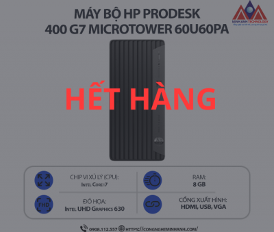 Máy bộ HP ProDesk 400 G7 Microtower 60U60PA (i7 10700/ Ram 8GB/ SSD 256GB/ Windows 11/ 1Y)