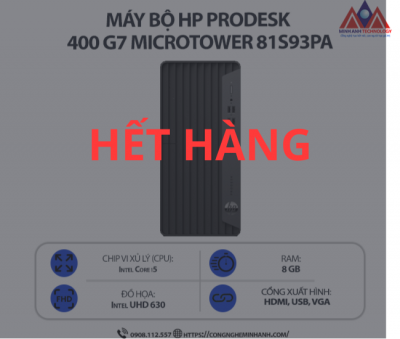 Máy bộ HP ProDesk 400 G7 Microtower 81S93PA (i5 10500/ Ram 8GB/ SSD 256GB/ Windows 11/ 1Y)