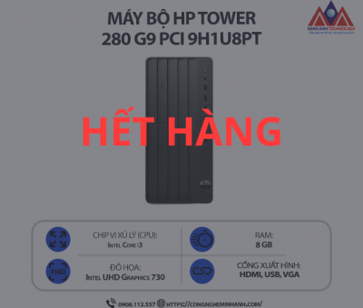 Máy bộ HP Pro Tower 280 G9 PCI 9H1U8PT (i3 13100/ Ram 8GB/ SSD 256GB/ Windows 11/ 1Y)