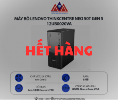 Máy bộ Lenovo ThinkCentre neo 50t Gen 5 12UB0020VA (i3-13100/ Ram 8GB/ SSD 256GB/ 1Y)