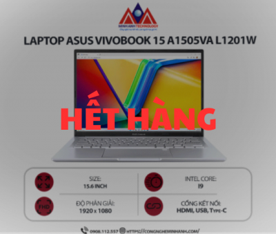 Laptop Asus Vivobook 15 OLED A1505VA L1201W (I9-13900H/ Ram 16GB/ SSD 512GB/ Windows 11/ 1Y/ Bạc)