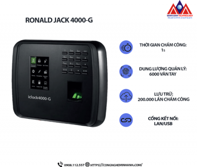 Máy Chấm Công Vân Tay Ronald Jack 4000-G