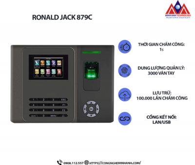 Máy Chấm Công Vân Tay Ronald Jack 879C