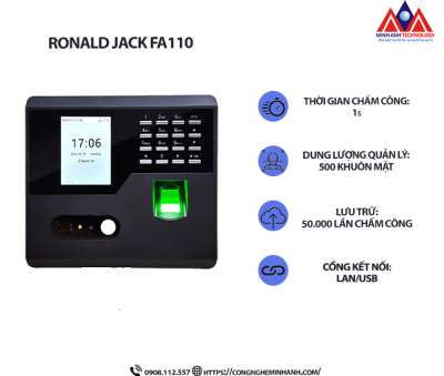 Máy Chấm Công khuôn mặt Ronald Jack FA-110
