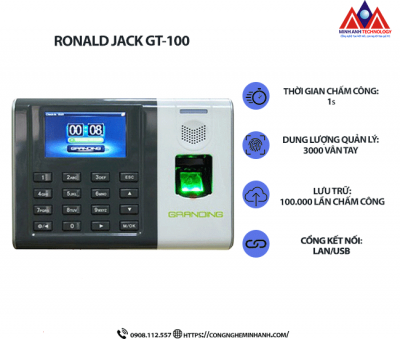 Máy Chấm Công Vân Tay Ronald Jack GT-100