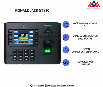 Máy Chấm Công Vân Tay Ronald Jack GT810