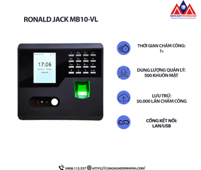 Máy Chấm Công khuôn mặt Ronald Jack MB10-VL