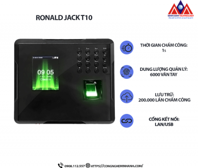 Máy Chấm Công Vân Tay Ronald Jack T10