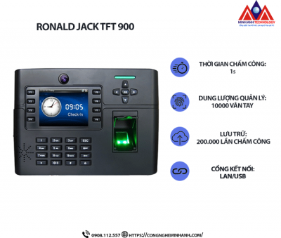 Máy Chấm Công Vân Tay Ronald Jack TFT900