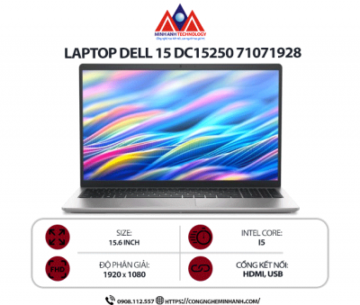 Laptop Dell 15 DC15250 71071928 (i5-1334U/ Ram 16GB/ SSD 512GB/ Windows 11 Home/ 1Y/ Bạc)