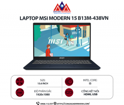 Laptop MSI Modern 15 B13M-438VN (i5 1335U/ Ram 8GB/ SSD 512GB/ Windows 11/ Đen)