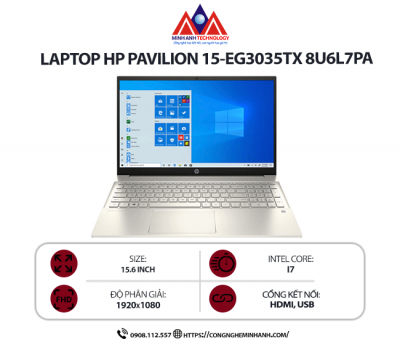 Laptop HP Pavilion 15-eg3035TX 8U6L7PA (i7-1355U/ Ram 16GB/ SSD 512GB/ MX550 2GB/ Windows 11/ 1Y)