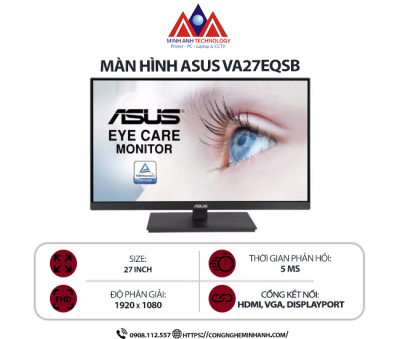 Màn hình Asus VA27EQSB 27.0inch FHD IPS Eye Care
