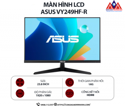 Màn hình máy tính Asus VY249HF-R (23.8 inch IPS/ 1920 x 1080/ 250cd/m2/ 1ms/ 100Hz), bảo hành 24 tháng