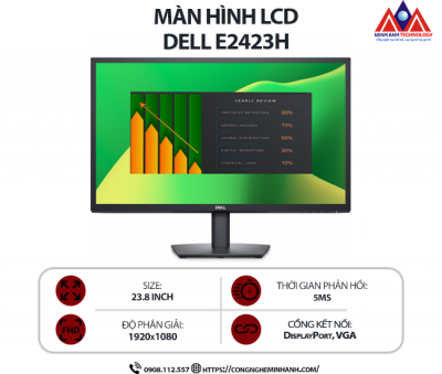 Màn hình máy tính Dell E2423H (23.8 inch VA/ 1920 x 1080/ 250 cd/m2/ 5ms/ 60Hz), bảo hành 24 tháng