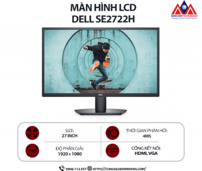 Màn hình máy tính Dell SE2722H (27 inch VA/ 1920 x 1080/ 250 cd/m2/ 4ms/ 75Hz), bảo hành 24 tháng
