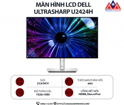 Màn hình máy tính Dell UltraSharp U2424H (23.8 inch IPS/ 1920 x 1080/ 250 cd/m2/ 8ms/ 120Hz), bảo hành 24 tháng