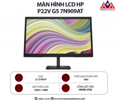 Màn hình máy tính HP G5 P22v 7N909AT (21.5 inch VA/ 1920 x 1080/ 200 cd/m2/ 5ms/ 75Hz), bảo hành 24 tháng