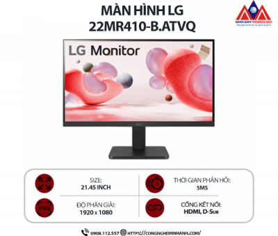 Màn hình máy tính LG 22MR410-B.ATVQ (21.45 inch/ 1920 x 1080/ 220 cd/m2/ 5ms/ 100Hz), bảo hành 24 tháng