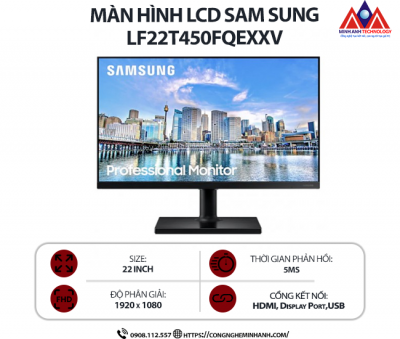 Màn hình máy tinh Samsung LF22T450FQEXXV (21.5 inch VA/ 1920 x 1080/ 250cd/m2/ 5ms/ 75Hz), bảo hành 24 tháng