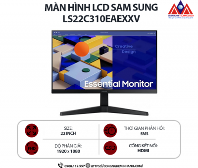 Màn hình máy tính Samsung LS22C310EAEXXV (22 inch IPS/ 1920 x 1080/ 250cd/m2/ 5ms/ 75Hz), bảo hành 24 tháng