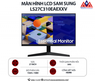Màn hình máy tính Samsung LS27C310EAEXXV (27 inch IPS/ 1920 x 1080/ 250cd/m2/ 5ms/ 75Hz), bảo hành 24 tháng
