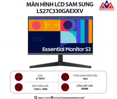 Màn hình máy tính Samsung LS27C330GAEXXV (27 inch IPS/ 1920 x 1080/ 250cd/m2/ 5ms/ 100Hz), bảo hành 24 tháng