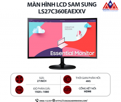 Màn hình máy tính Samsung LS27C360EAEXXV (27 inch VA/ 1920 x 1080/ 250cd/m2/ 4ms/ 75Hz), bảo hành 24 tháng