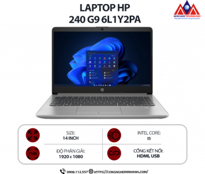 Laptop HP 240 G9 6L1Y2PA (i5 1235U/ Ram 8GB/ SSD 512GB/ Windows 11/ 1Y/ Bạc)