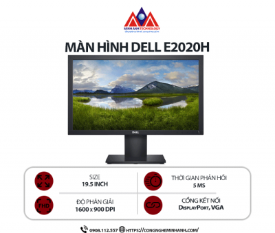 Màn hình máy tính Dell E2020H (19.5 inch / 1600x900 / 250 cd/m² / 5ms / 60Hz), bảo hành 24 tháng